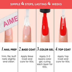 Wear test image of AIMEILI Nude Brown Gel Nail Polish Set hints at long-lasting shine
