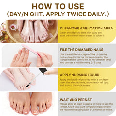 Aimery Bee Venom Antifungal Solution absorption closeup shows quick uptake into nail.