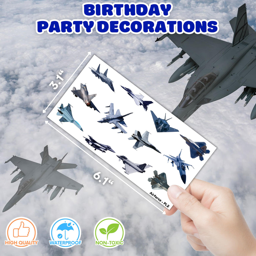 Cartoon airplane figures from US Airplane Jet Fighter designs for party activities.