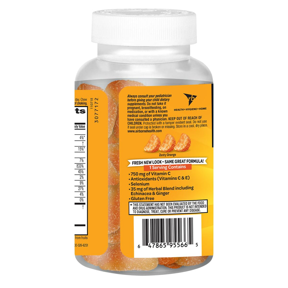 Nutrition panel showing 750 mg vitamin C per serving