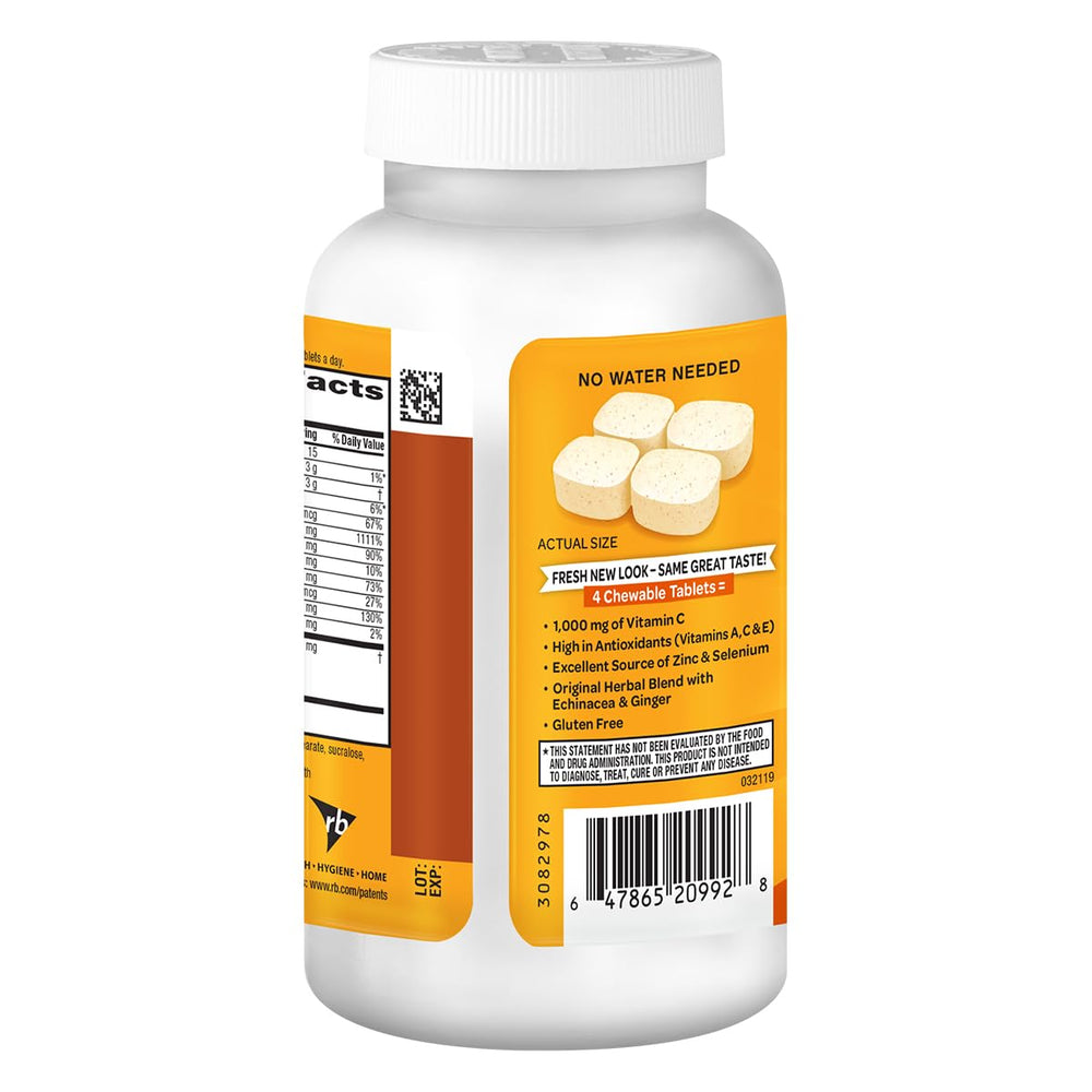 Airborne chewable tablets shown without the need for water
