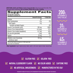 Back label showing ingredients and nutrition facts