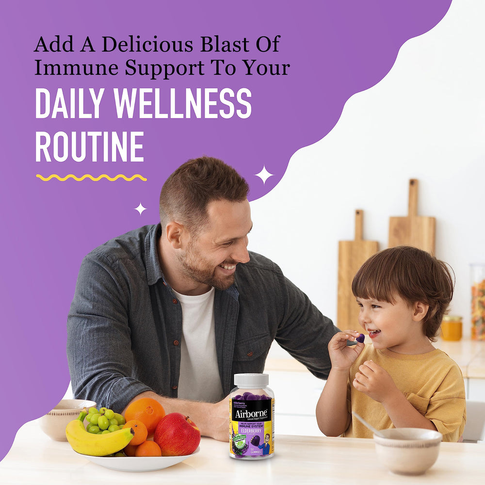 Daily serving: two gummies on a white surface