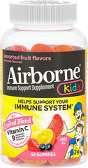 Airborne immune support gummies for kids in assorted fruit flavor, 42-count 2-pack