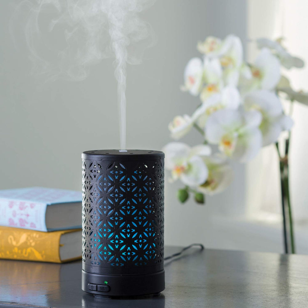 Twilight diffuser displaying intermittent and continual mist modes