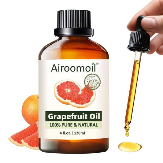 Grapefruit essential oil in a 4 oz amber bottle