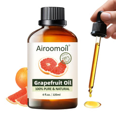 Grapefruit essential oil in a 4 oz amber bottle