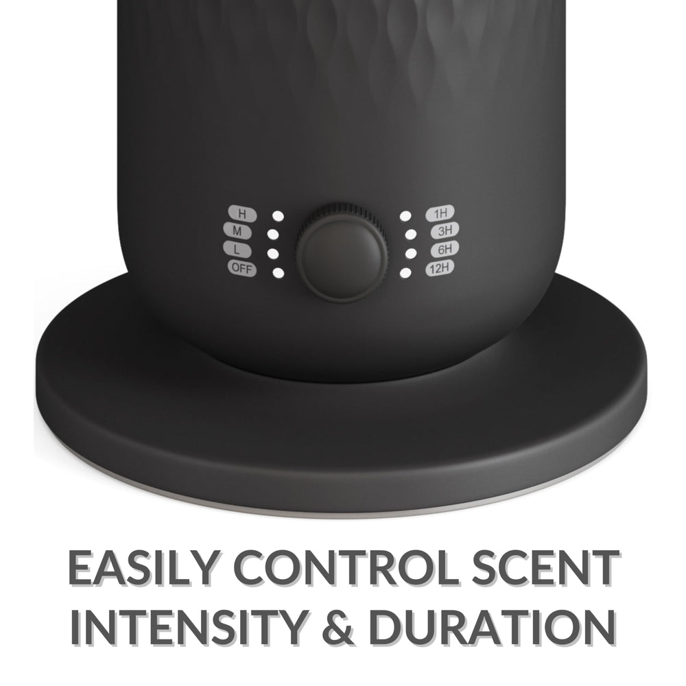 AirScent Waterless Diffuser Black - in use with ambient lighting