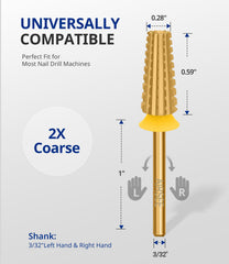 AIRSEE 5-in-1 drill bit with gold TiN coating for enhanced durability.