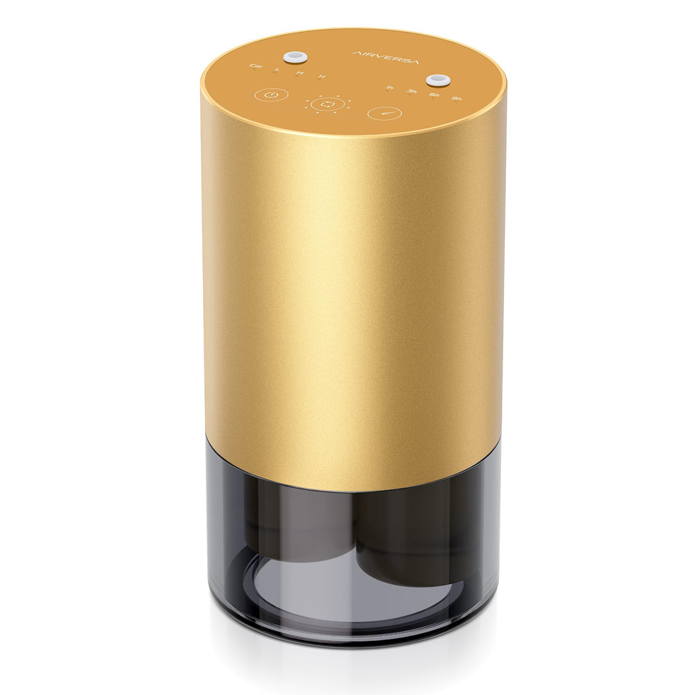 Airversa dual-nozzle waterless diffuser in gold - front view