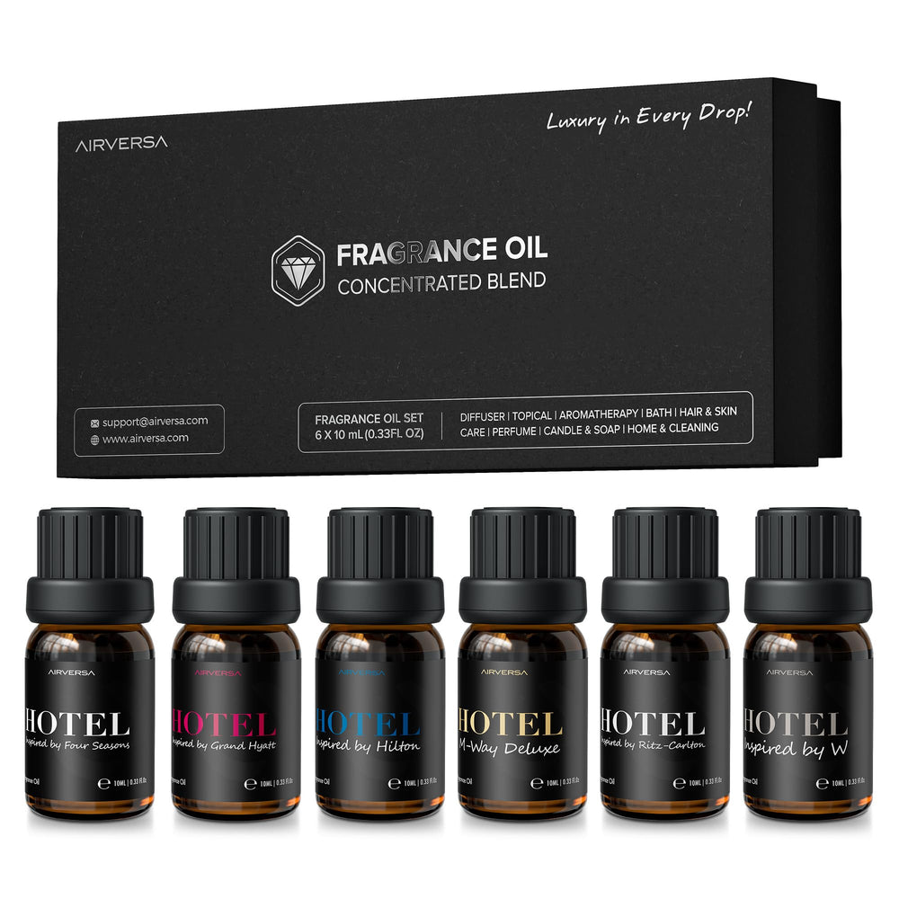 Airversa Hotel Scent Diffuser Oils – Fragrance Oils Set, 6 x 10mL