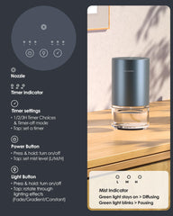Airversa diffuser offers three mist settings for customizable fragrance.