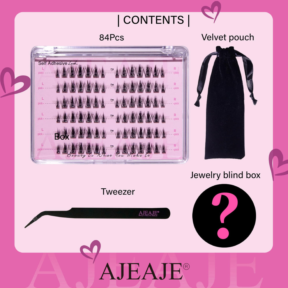 AJEAJE pre-glued 3D lash clusters offer easy, mess-free application.