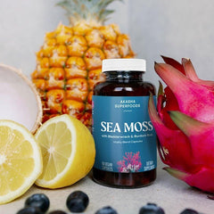Akasha Sea Moss Capsules bottle back label