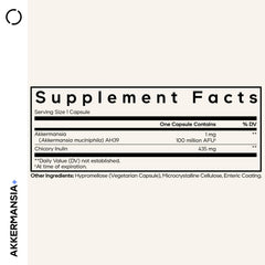 Product label showing Akkermansia Muciniphila Probiotic Supplement