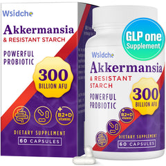 Bottle of Akka Superbiotics 300B AFU Akkermansia probiotic with 60 caps