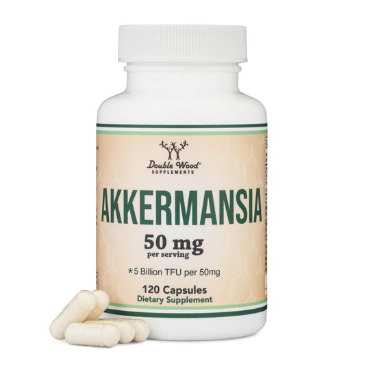 Akkermansia Probiotic bottle label with 60 servings