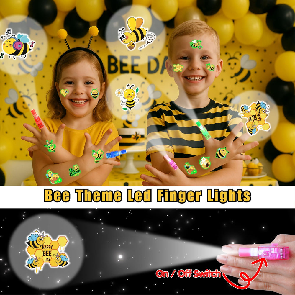 AKRMABEUP glow-in-the-dark bee tattoos pattern close-up