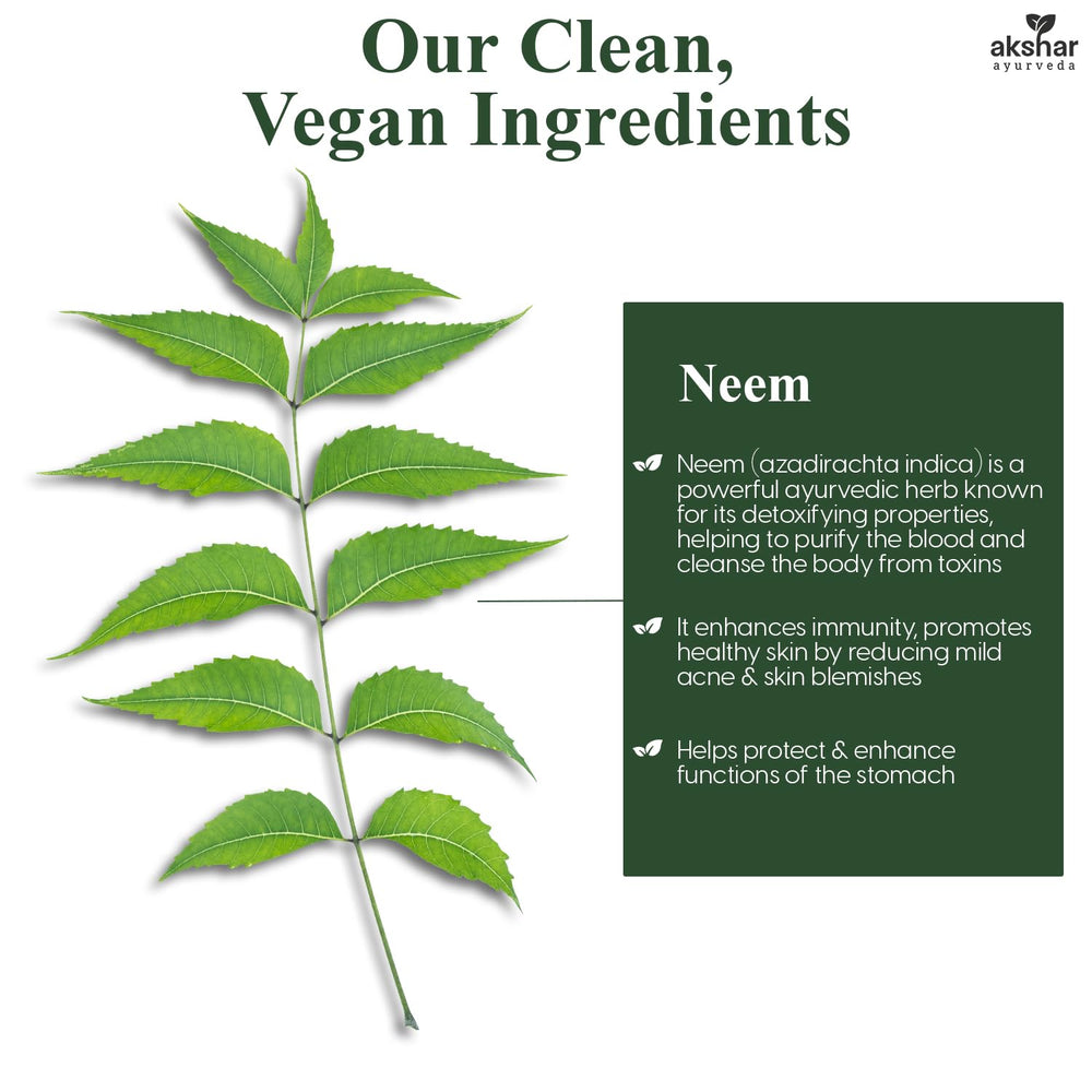 Vegan and Cruelty-Free certification concept on Neem Capsules packaging