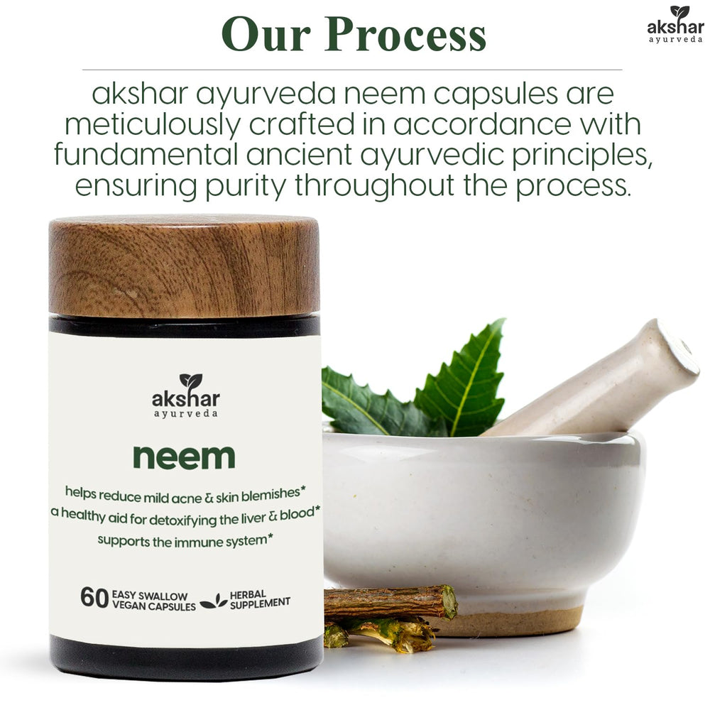 60-count Neem Capsules bottle on a clean white background