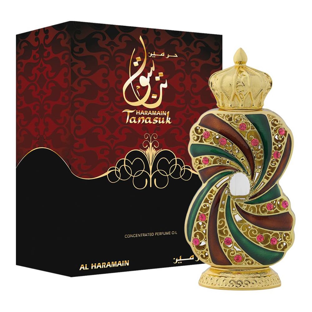 Bottle of Al Haramain Tanasuk Amber Vanilla Attar Oil