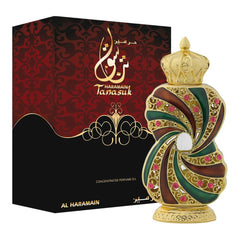 Bottle of Al Haramain Tanasuk Amber Vanilla Attar Oil