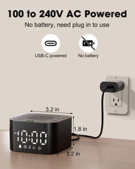 Alampan white-noise-sound-machine USB-C power cable highlights easy setup and reliable power.