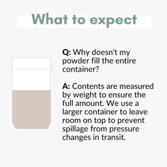 Serving size and 20 servings label on container