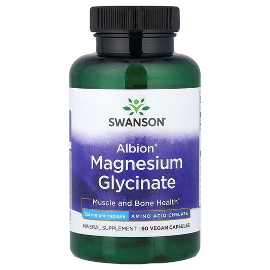 Albion Chelated Magnesium 133 mg 90 caps bottle - front view