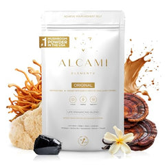 alcami elements Mushroom Coffee Creamer package label