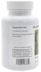 Close-up of Alchornea Supreme vegetarian capsules in bottle