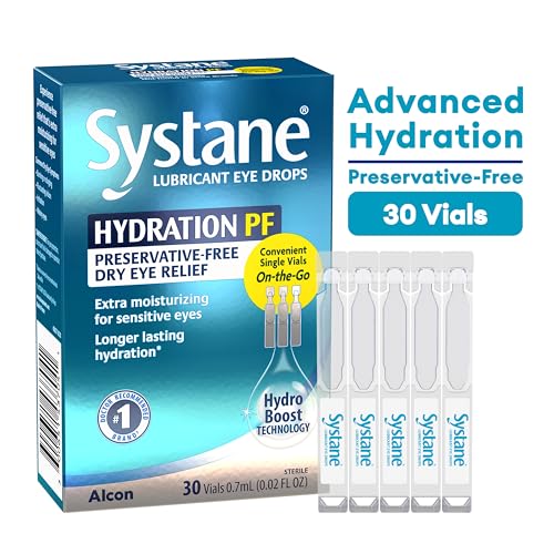 Alcon Hydration preservative-free multi-dose bottle demonstrates easy, long-lasting relief.