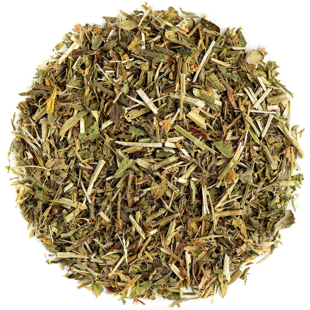 Organic alfalfa Medicago sativa loose leaf 100g – front view