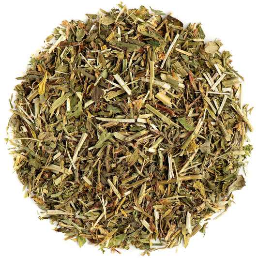 Organic alfalfa Medicago sativa loose leaf 100g – front view