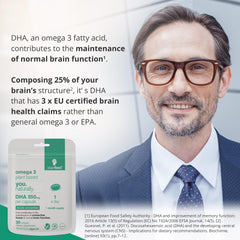Product packaging of Algae DHA supplements with 1-a-day usage