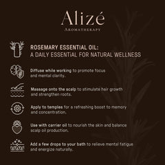 Aromatherapy setup with rosemary oil and diffuser