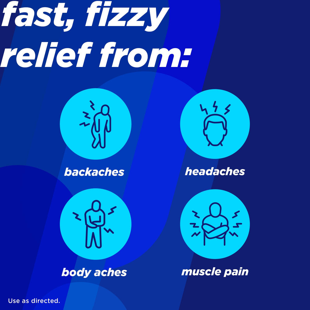 Alka-Seltzer Original fizzy form dissolving in water for quick pick-me-up
