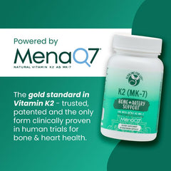 Close-up of Vitamin K2 MK-7 bottle label