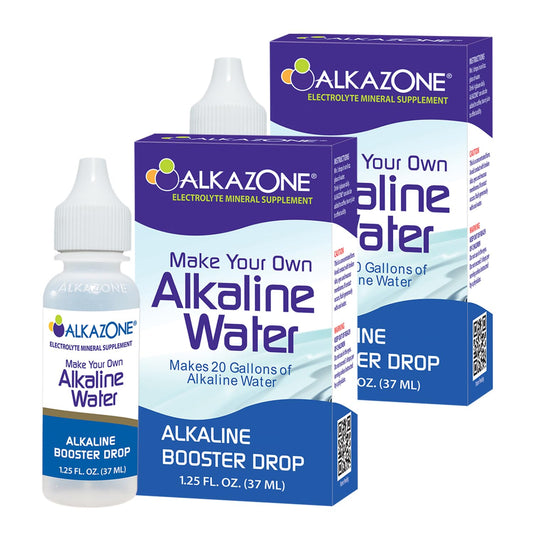 Front view of Alkazone Alkaline Booster Drop 1.25 oz bottle