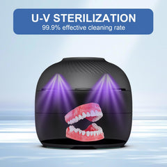 Denture case includes built-in fan for ventilation