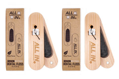 Front view of ALL IN Waxed Charcoal Floss with Refillable Holder