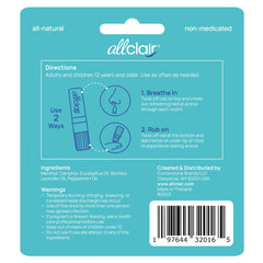 Allclair Nausea Relief Inhaler quick dispense for fast comfort.