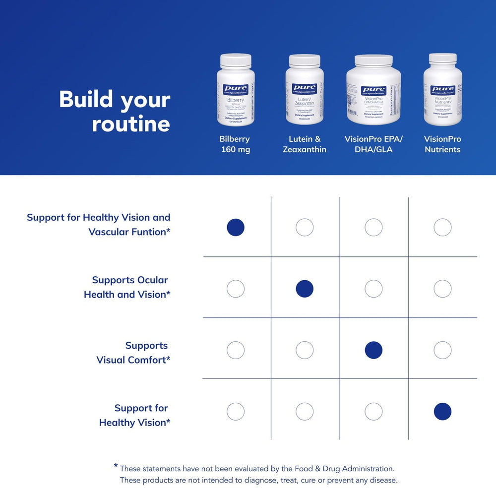 Allergen-free label on bilberry supplement packaging