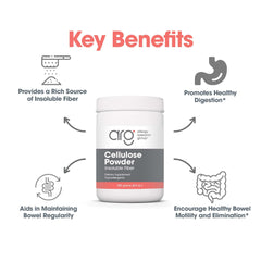 Hypoallergenic, doctor-developed cellulose powder label