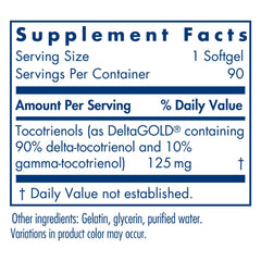 Allergy Research Group Delta-Fraction Tocotrienols bottle label