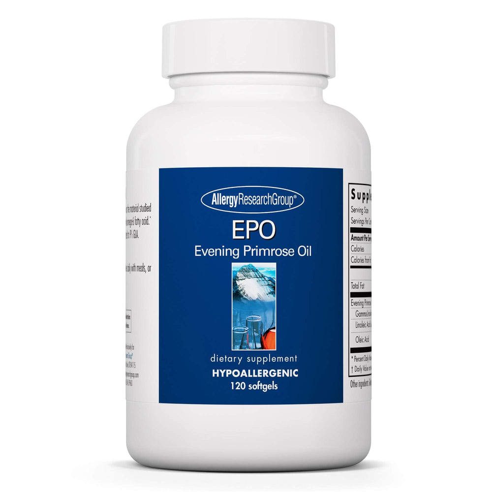 Allergy Research Group EPO bottle with 500mg evening primrose oil softgels