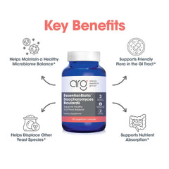 Front view of Allergy Research Group Essential-Biotic Saccharomyces boulardii 450mg bottle