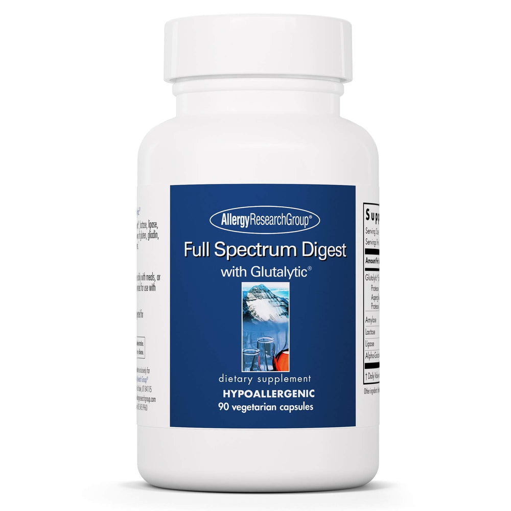 Front view of Allergy Research Group Full Spectrum Digest with Glutalytic bottle
