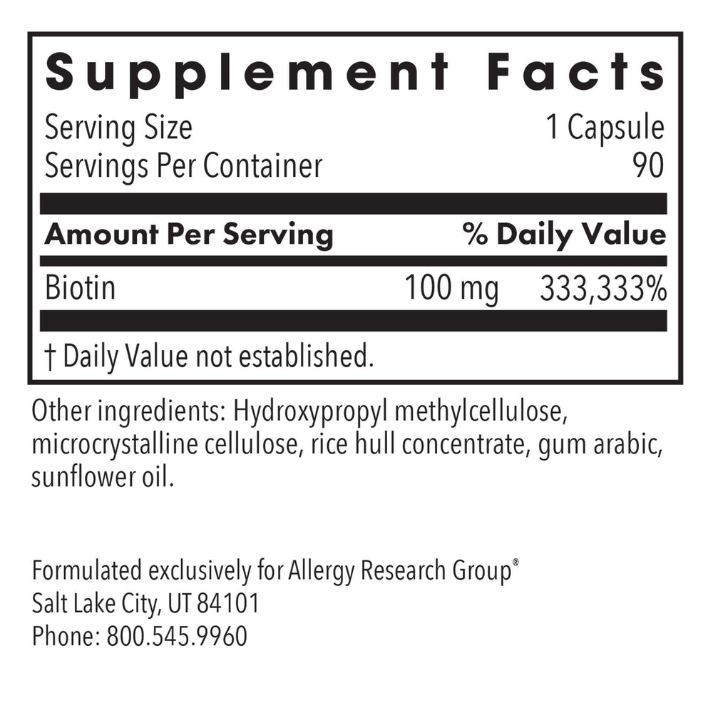 Extra-strength biotin capsules in vegetarian form