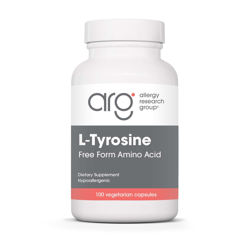 Bottle of Allergy Research Group L-Tyrosine 500mg for brain support